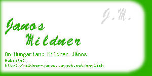janos mildner business card